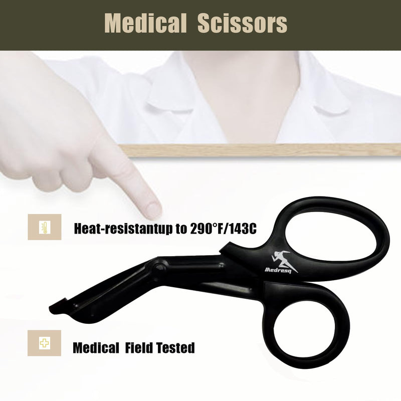 7.5" Black Coated Trauma Shear for Doctors, Nurses, Nursing Students, Paramedics, EMS Professionals, and First Aid Kits,Outdoor Ifak Emergency etc (2-pack, Black)