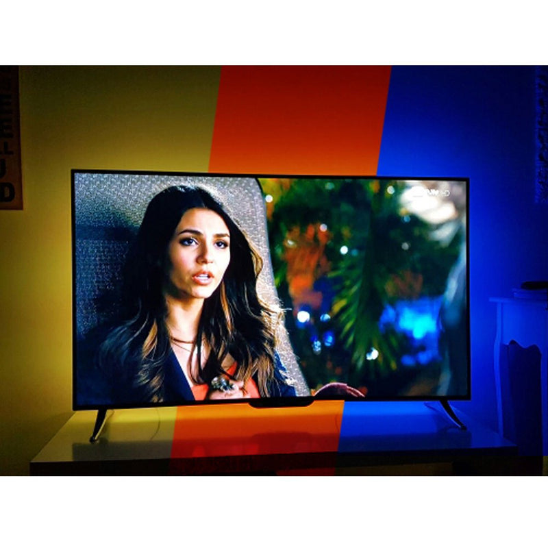 USB TV Backlight Kit for 70 75 80 82 inches Smart TV Monitor HDTV Work Space Decor - Cover 4/4 Sides Behind TV Background Lights Ambient Mood Lighting For 70-82 inch TV