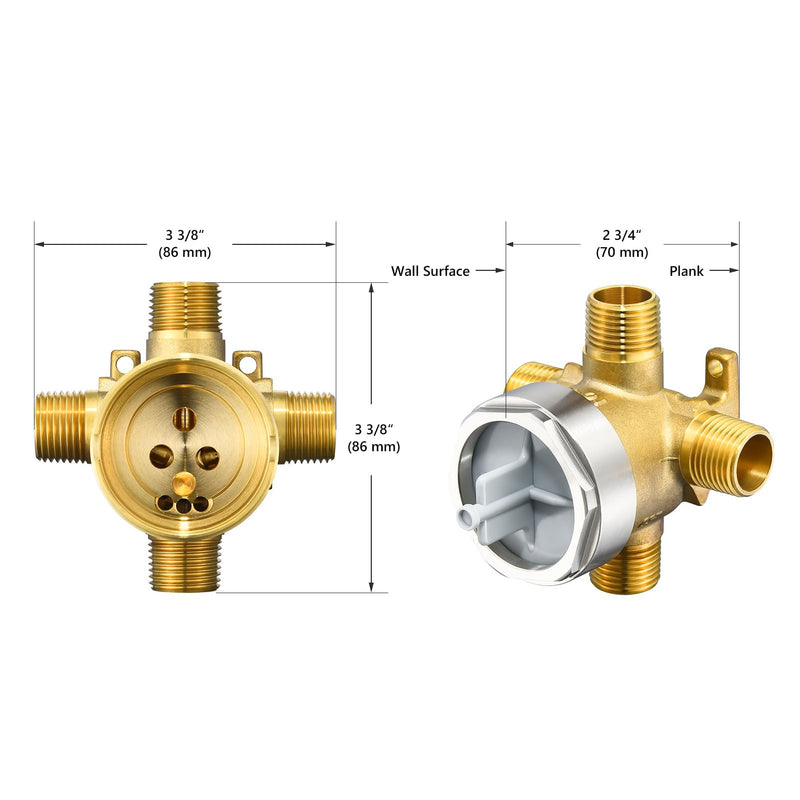 R11000 shower diverter valve rough in function setting integrated kit way port universal brass body wall mixing bathroom remodel renovation repair replacement