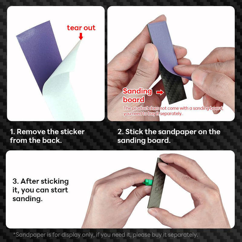 stedi Carbon Fiber Sanding Sticks, Hobby Model Tools, 7-Piece Set (3"×0.6",3"×0.4",3"×0.2" and 4 Detail Sanding Boards) Professional Sanding Sticks for Sticky Sandpaper Carbon plate for sandpaper