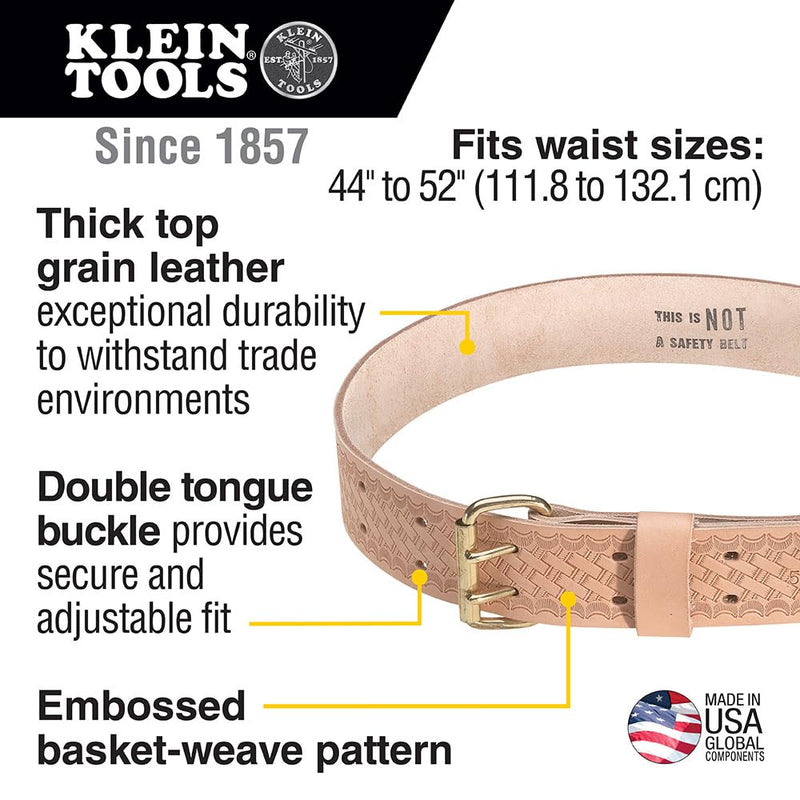 Klein Tools 5415XL Tool Belt, Heavy-Duty Leather Work Belt for Contractors, Construction, Carpenters, Electricians, Framers, Ironworkers, X-Large XL - NewNest Australia