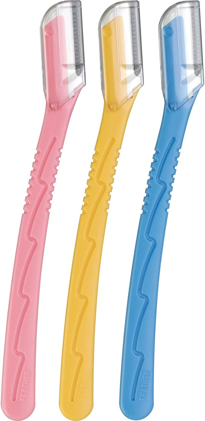 FEATHER Piany, ML, For Eyebrows, For Fine Parts, Guard Included, Set of 3 x 3, Made in Japan, Razor, Women's, Eyebrows, 3 Pieces - NewNest Australia