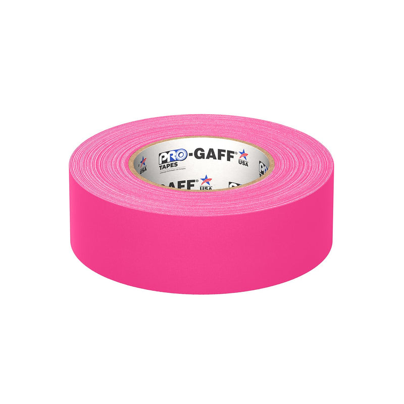 2" Width ProTapes Pro Gaff Premium Matte Cloth Gaffer's Tape With Rubber Adhesive, 50 yds Length x, Fluorescent Pink (Pack of 1)