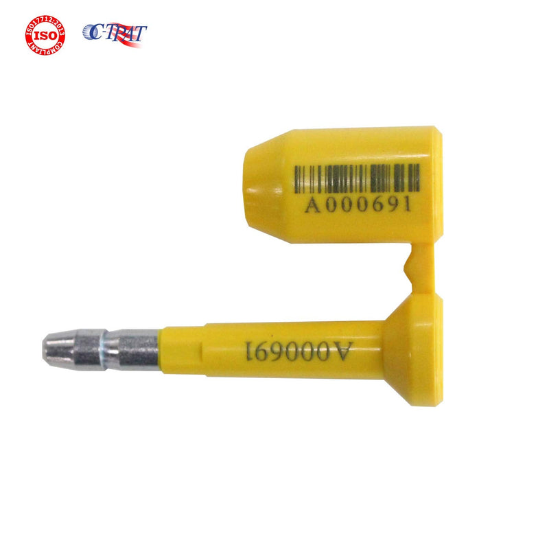 ISO 17712 and C-TPAT Certified High Security Bolt Seals for Cargo Containers, Trucks, Railways, Wagons, and Trailers (10-Pack, Yellow, Unique Barcode, Model HSS-007) 10