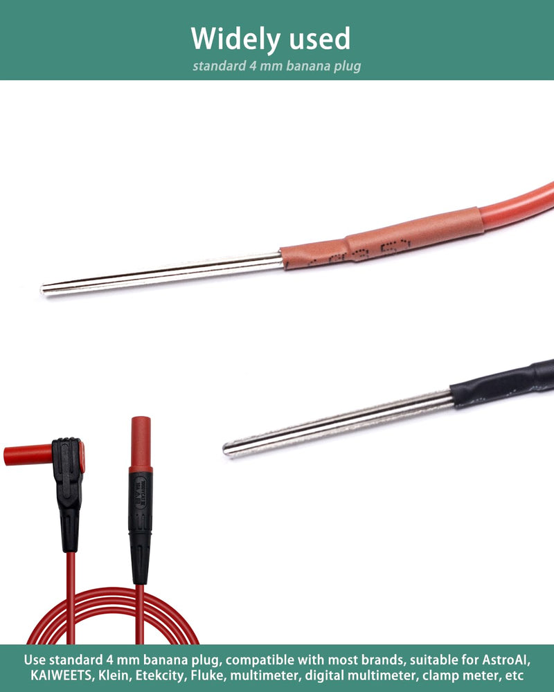 2 PCS Silicon Flexible Spoon Back Probes, Back Probe Pins Automotive Compatible with 4mm Banana Plug Test Leads