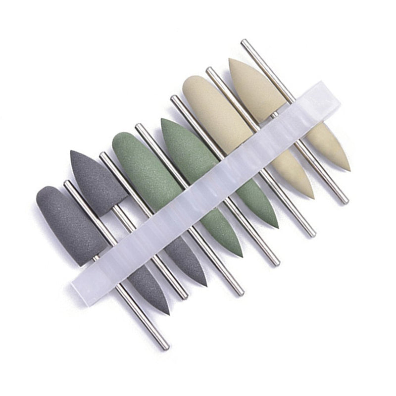 12 pcs Silicone Polishers Resin Base Hidden Denture Polishing Kits 2.35mm Drill Bits (HP0412)