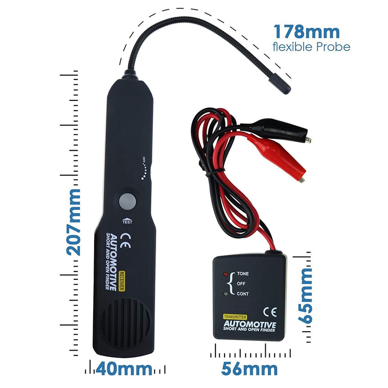 Automotive Circuit Tester, Car Repair Cable Circuit Wire Tracker Tracers Analyzer Short Open Finder Tester Checker Device Detector Probe DC 6-42V Car Diagnostic Tool