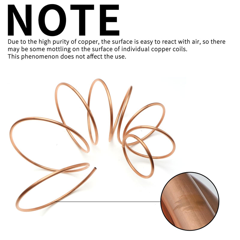 Copper Tubing 1/4" OD x 0.195" ID x 25Ft, T2 Pure Copper Tubes Soft Coil, Metal Round Seamless Pipe Tubing for Air Conditioning Refrigerator, Industry,DIY 25 Ft
