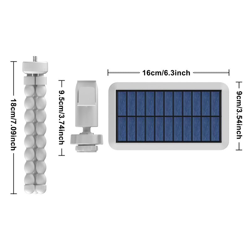 Tryme Solar Lights Outdoor with Motion Sensor, USB & Solar Powered, Adjustable Angle, 3 Modes, Octopus Stand, IP65 Waterproof Fence Lights for Garden, Gate (2 Pack) White 2 PACK
