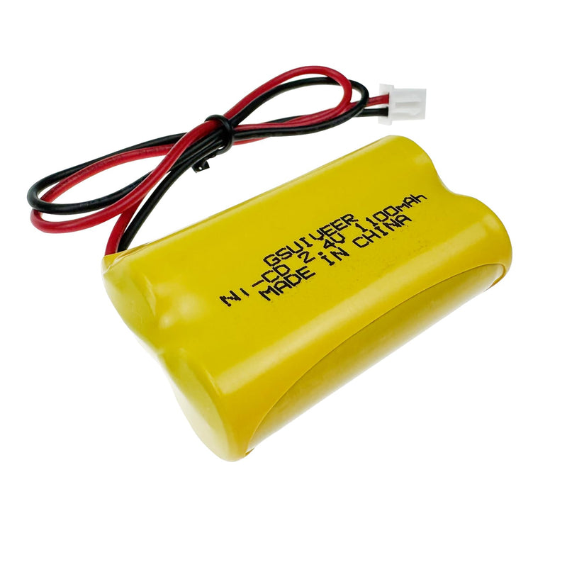 2.4V Emergency Light Battery Exit Sign Replacement 2.4 Volt 1100mAh Ni-CD Compatible with Lithonia 10010034 Exitronix 10010036 Interstate NIC1394 BEL-179 (2 Pack) 2 Pack x exit sign battery 2.4v