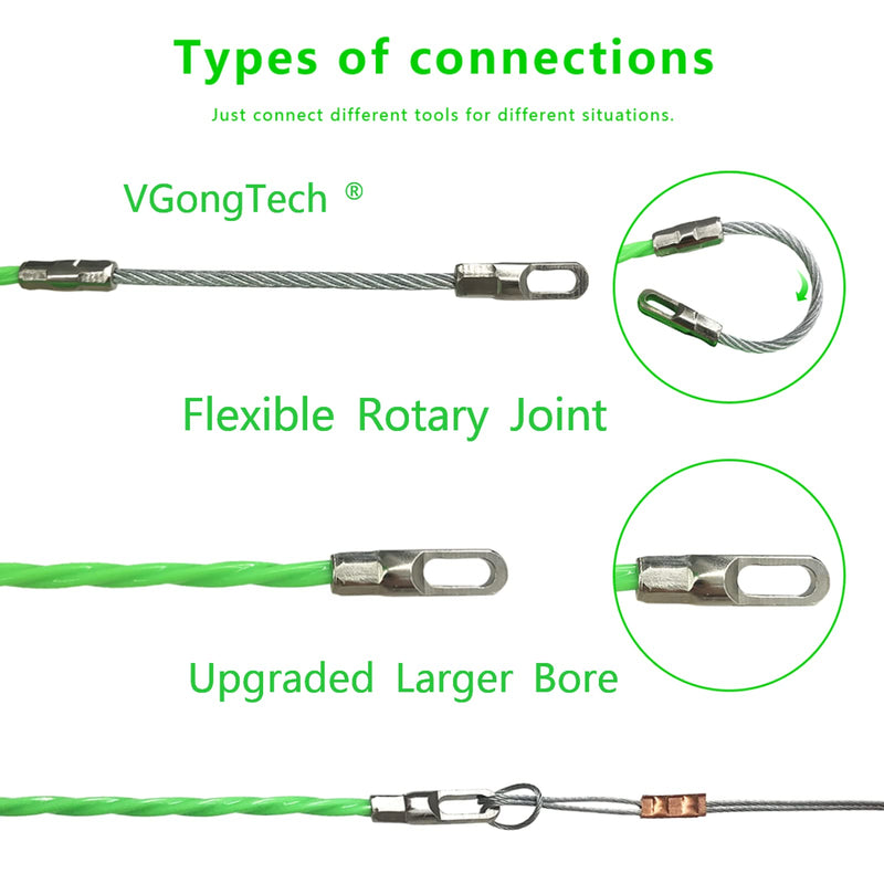 10M 33ft Fish Tape Cable Puller Kit 4mm PET Electrical Cable Puller Through Wall Wire Guide Device Threader Fish Cable Fastener 10m (33ft) Style B