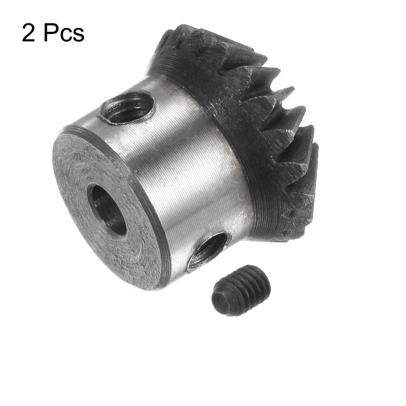 HARFINGTON 2pcs Bevel Gear 1M 20 Teeth 5mm Shaft Hole 1:1 Tapered Bevel Pinion Gear 45# Steel 1 Module 90 Degree Steering Gear, for Hardware Mechanical Rotation