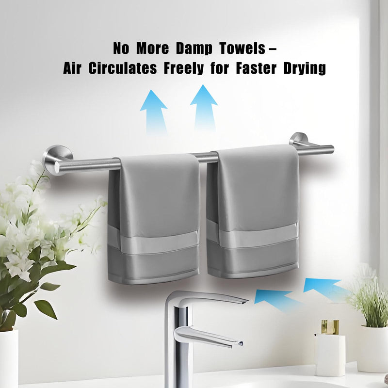 #304 Stainless Steel Towel Bars with Length 23.6inch,Round Design(Brushed Nickel) Brushed Nickel 23.6 Inches 1