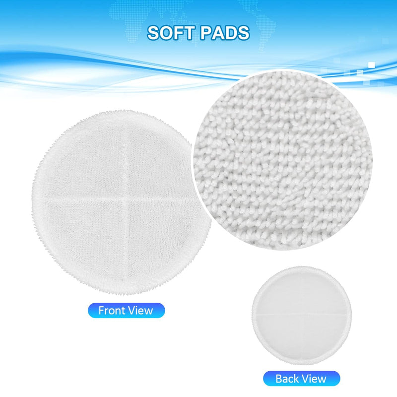 6 Pack Mop Pads Replacement Compatible with Bissell Spinwave Mops 2124 2039 2037 2039A Series Steam Mop Pads for Bissell Spinwave Hard Floor Cleaning Kits 2 Soft Pads, 2 Scrubby and 2 Heavy Scrub Pads Bissell Spinwave- 6 Pack(2 White+ 2 Gray+ 2 Orange)