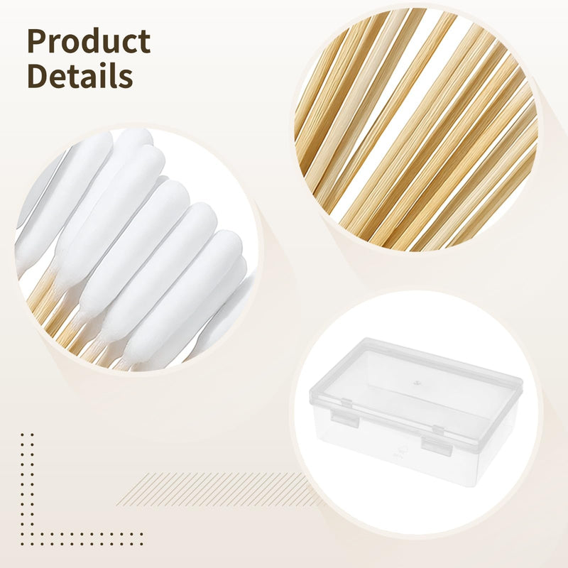 Varku 200PCS Pet Ear Swabs,6.0 in (15 cm) Wooden Sticks with Cotton Tips, Ideal for Cleaning Pet Ears, Eyes, Nose, and Paws