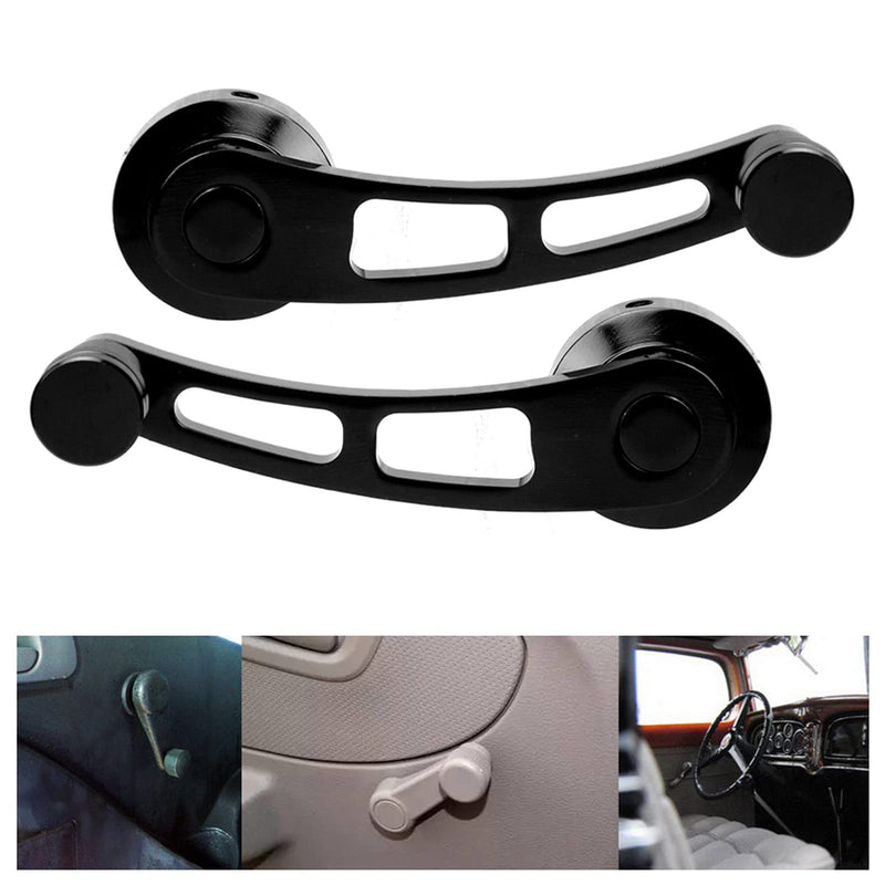 Window Crank Handle,Window Crank Handle Replacement,Alloy Winder Riser for Classic Car (Black) Black