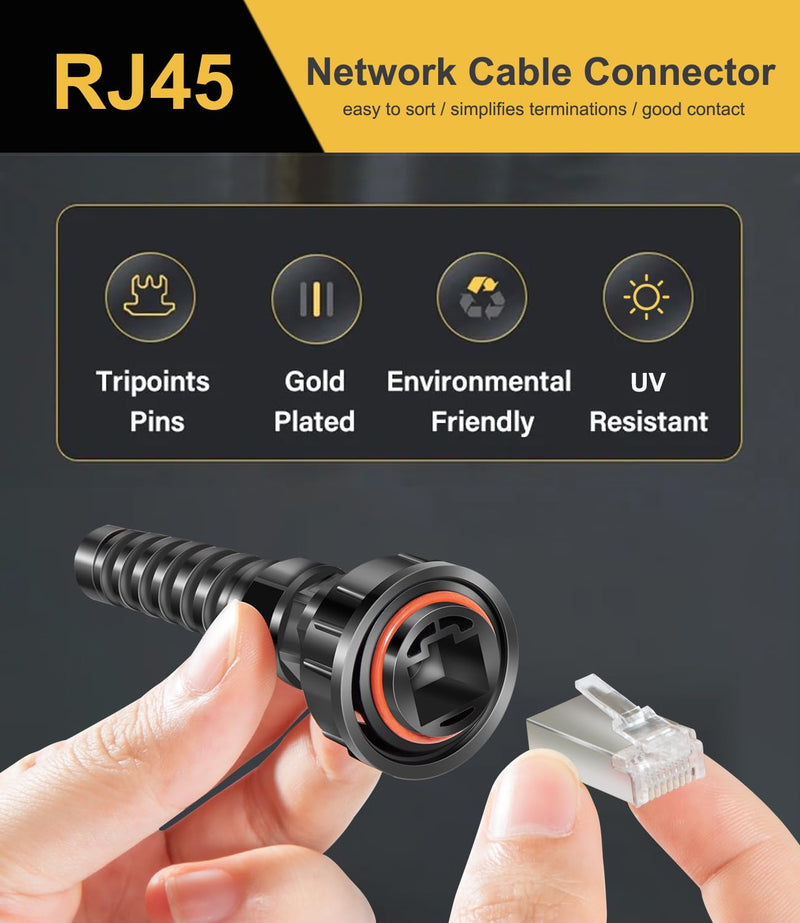 Yoursme 010-10603-00 Connector Waterproof RJ45 2-Pack Compatible with Garmin Marine Network Cable Connector