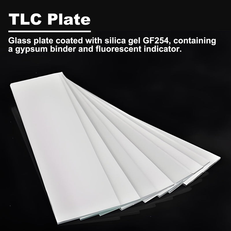 TLC Plates 25 x 75mm, Glass Backed Silica Gel GF254 Thin Layer Chromatography Plates with Fluorescent Indicator, Lab TLC Plate, Pack of 80 25x75mm