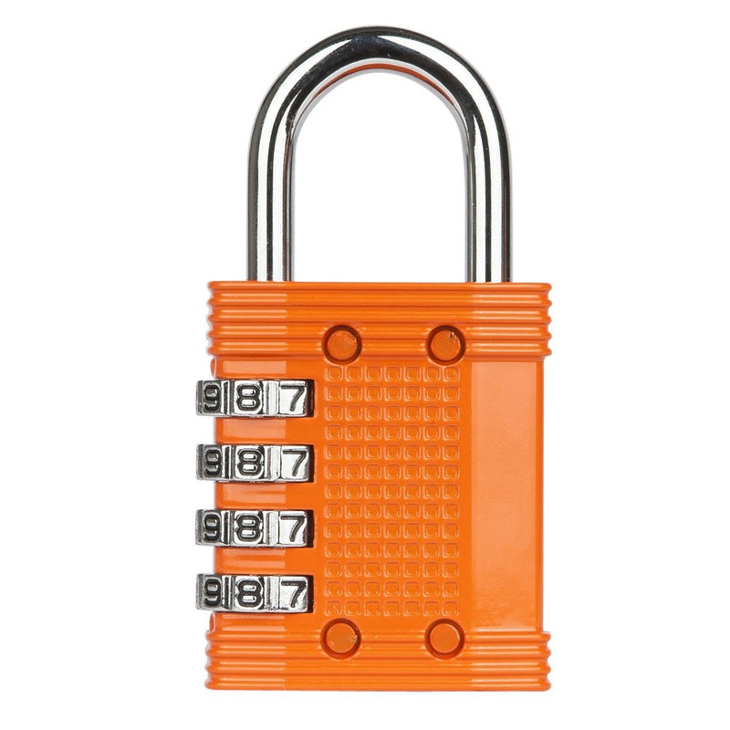 Padlock - 4 Digit Combination Lock for Gym Outdoor & School Locker, Fence, Case & Shed – Heavy Duty Resettable Set Your Own Combo – Waterproof & Weatherproof (1 Pack - Orange) 1 Pack - Orange