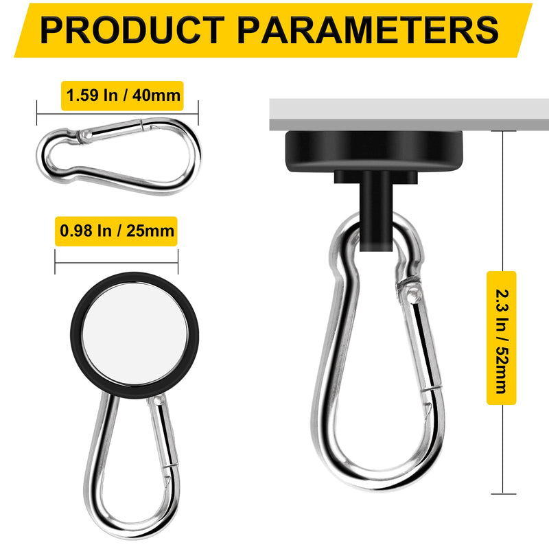 DIYMAG Black Magnetic Hooks,70LBS Strong Heavy Duty Neodymium Magnet Hooks ，Strong Magnetic Hooks for Hanging at Home, Office Locker, Workplace, Refrigerator, Cruise Ship or Travel, 15Pack 70LBS-15P