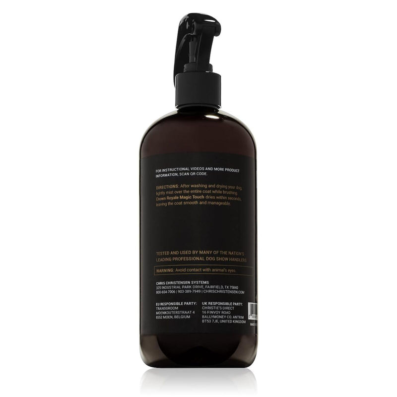 Crown Royale Magic Touch Formula 1 Pet Grooming Spray Ready-to-Use, No Heavy Build-Up, Finishing Spray, Prevents Coat Matting, Formulated with Conditioners, Made in USA, 16 oz