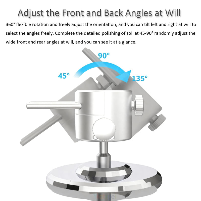 Mini Bench Vise 360° Swivel, CNC Aluminum Alloy Hobby Vise, with 10 Bench Pins,8 Rubber Pads, 2.56” Max Clamping Width for Jewelry Making, Woodworking, Metalworking, DIY & Watch Repair