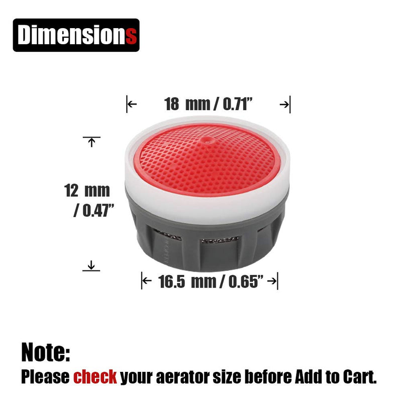 JQK Faucet Aerator, 2.2 GPM Flow Retrictor Insert Faucet Aerators Replacement Parts Bathroom 3 Pack, JR Junior Size, FAJ22-P3 Red - 2.2 gpm