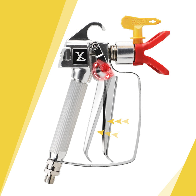 CPROSP Airless Paint Spray Gun, High Pressure 3600 PSI with 4 x Swivel Joint 211,515,517,621 and 6 x Filter Airless Paint Spray with Swivel Joint 211,515,517,621