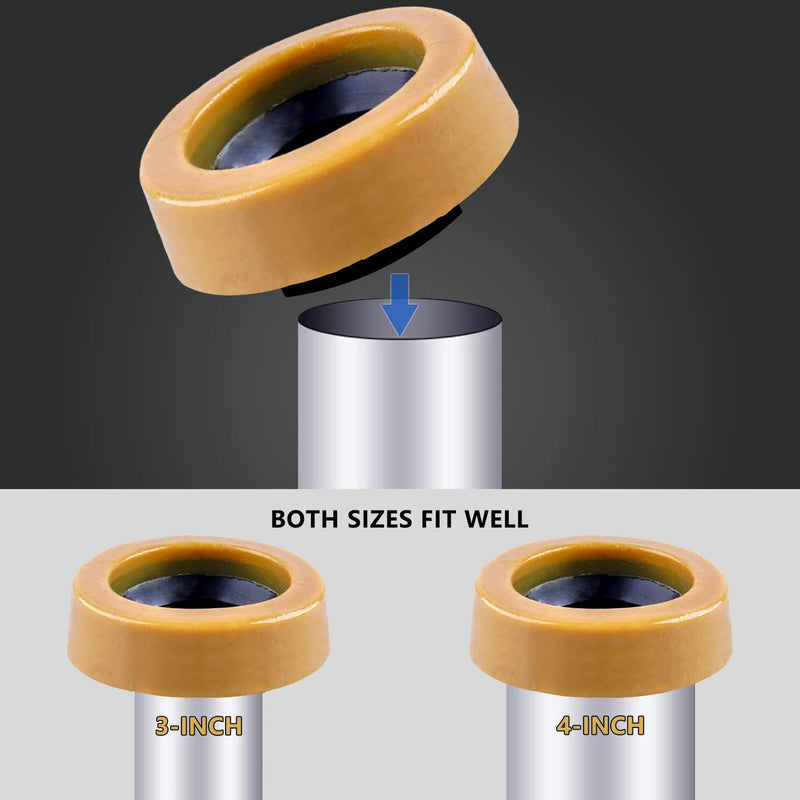 LASCO Toilet Bowl Extra Thick Wax Ring with Brass Bolts Reinforced Urethane Core and Polyethylene Flange - 516545 , Yellow 1 Pack