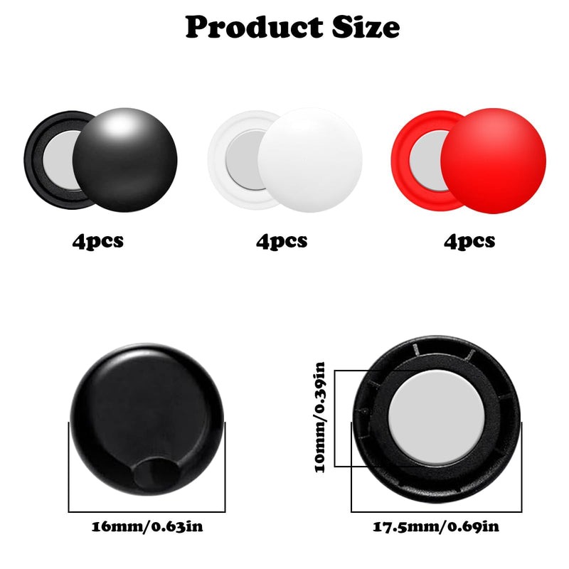 12Pcs Running Bib Clips Marathon Number Buckle Race Bib Securing Running Gear Fixing Fastener Clip Magnets Field Number Holder White Black Red for Runners Field Cycling Triathlon Supplies