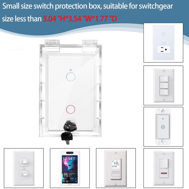 Switch Cover,Baby Proof Light Outlet Covers,Child Safety Switch Plate Guard,Wall Plug Box,Kids Electrical Protector Box Fits All Outlet 4.95" H X 3.35" W X 1.77" D or Smaller (1 Pack) A-no wire exit