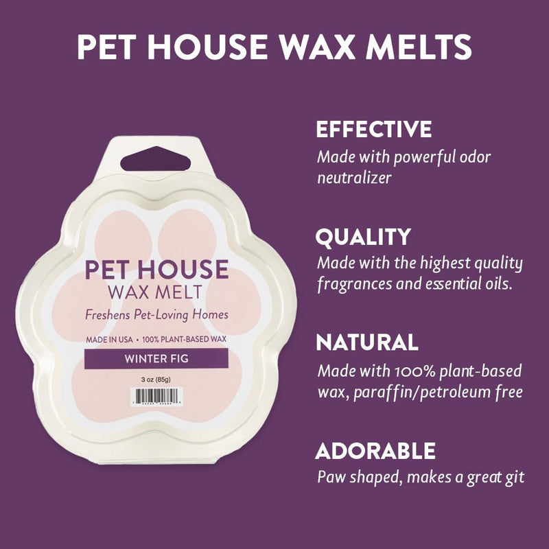 One Fur All Pet House Wax Melts Winter Fig, Long-Lasting, Scented Wax Melts, Natural Pet Odor Solution for A Fresh Smelling Home, Pet-Friendly Plant Based, Soy Wax Melt, 3 OZ 3 Ounce (Pack of 2) - PawsPlanet Australia
