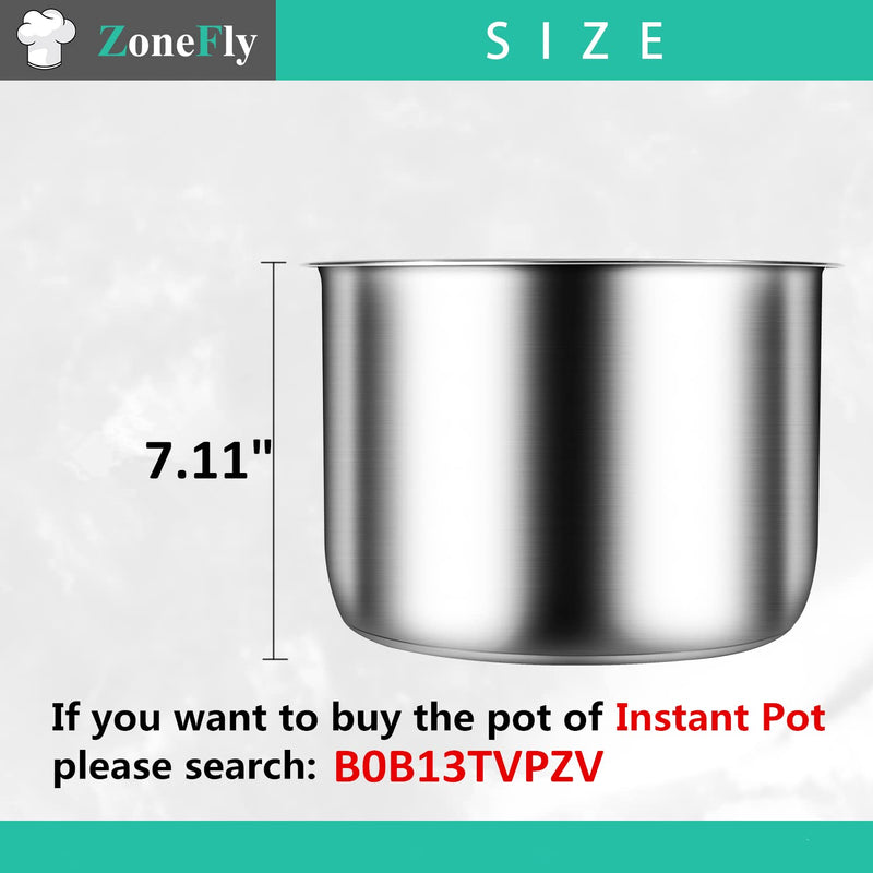 Original 8Qt Power Cooker XL Replacement Inner Pot Stainless Steel Compatible with 8 Quart Power Pressure Cooker Model PPC772 (or #PPC772) PPC780 (or #PPC780) and WAL3 Stainless Steel Inner Pot Parts for 8Qt