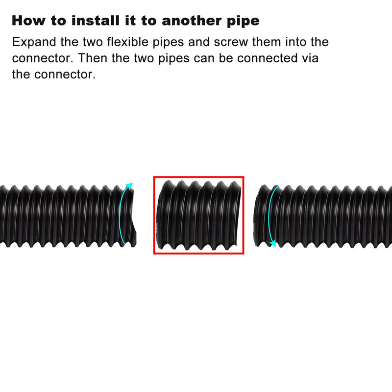 Extra Extension Flexible Pipe for Prestantious 12"×12" Catch Basin, 2 inches ID, Pipe Stretched Length 8.2ft