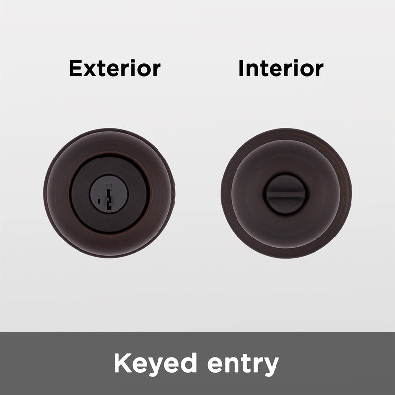 Kwikset 94002-864 Cove Keyed Entry Knob Featuring Smartkey Security In Venetian Bronze Entry (Pack of 1)