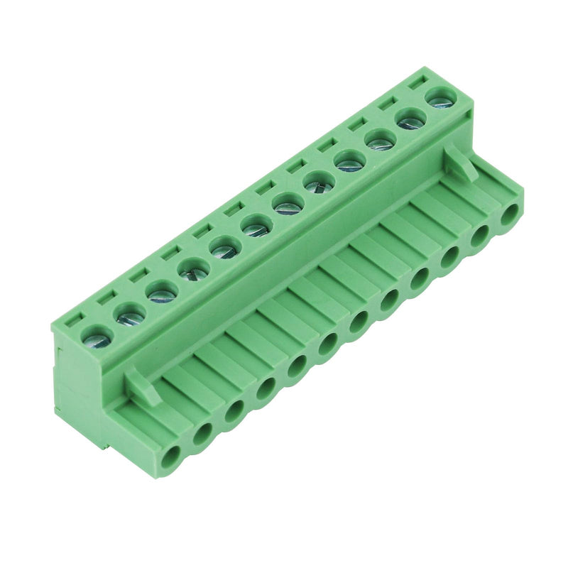10 pcs 12 Pin 5.08mm Pitch Pluggable PCB Angle Screw Terminal Block Plug Connector Socket Panel Mount DIY (5pcs 12P) 10pcs 12P 5.08mm