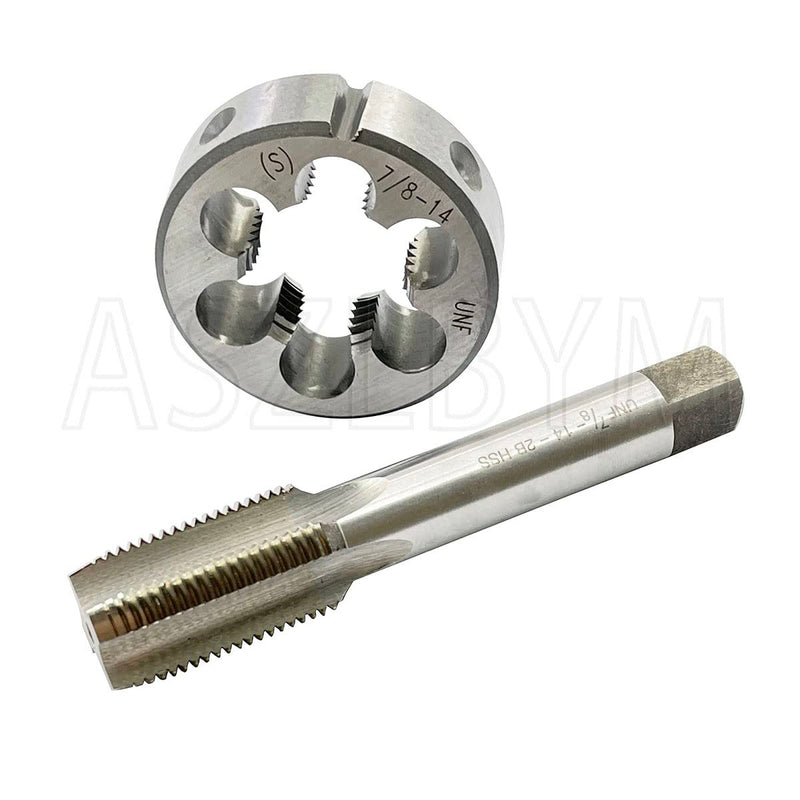 7/8-14 HSS Tap And Die Set， UNF Machine Thread Tap And UNF Round Thread Die Right Hand