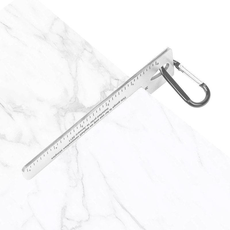 4/09 Shingle Gauge, Roof Tool, Pitch Gauge Roofing with Carabiner for Measuring and Analyzeing The Thickness of Roof Shingle (5PACK) 5PACK