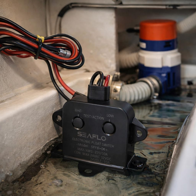 CHICIRIS Marine Bilge Pump Sensor, Auto Alarm Accurate Water Level Switch ABS Material DC 12V 24V 60°C Max Temperature for Boats Ships Yachts