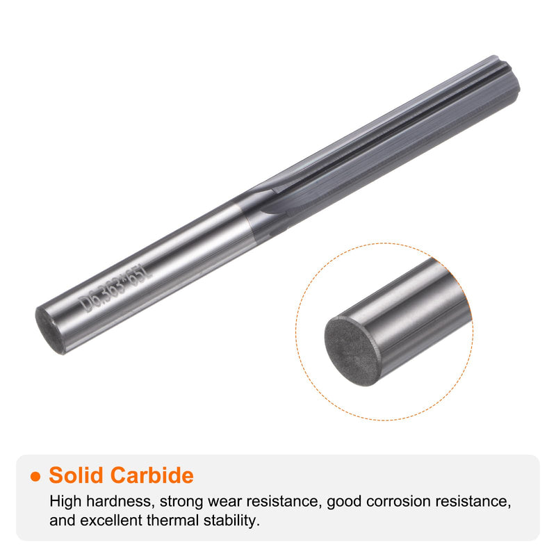 HARFINGTON Carbide Chucking Reamer 0.25"(6.36mm) Dia Straight Flute Straight Shank Machine Reamer Tool for Metal and Lathes CNC Machining Centers, Black 0.25"