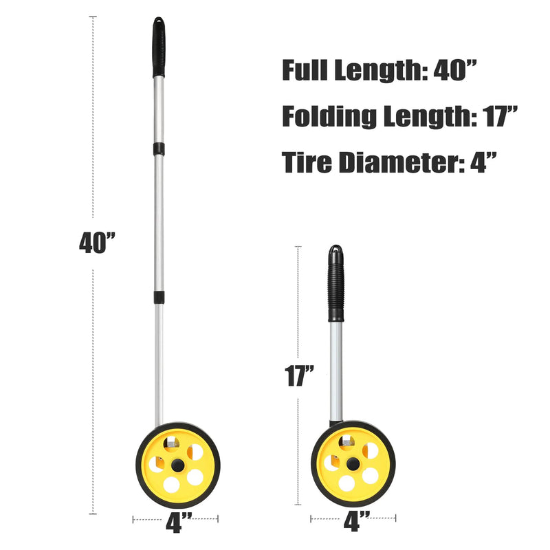Zozen Measuring Wheel in Feet and Inches, Scalable Length 40in, 4-inch Measure Wheel, Walking Measurement Up To 10,000Ft | Mechanical | One Key to Reset, Include Carrying Bag.