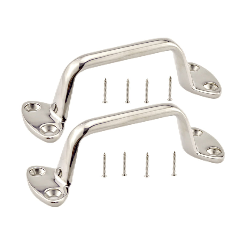 1/2Pack Boat Kayak Canoe Grab Handle, 6inch/150mm Heavy Duty Marine Grade Stainless Steel 316 Cleat Door Grab Handle Pull Handrail w/Fasteners (1) 1