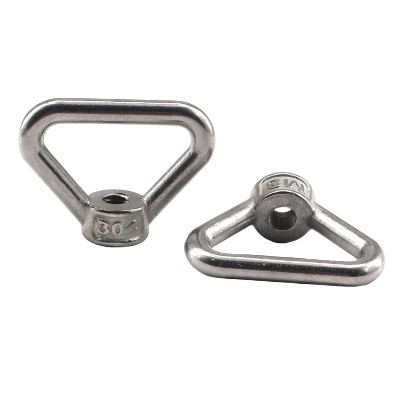M8 Triangle Shape Lifting Eye Nuts 304 Stainless Steel Ring Eye Nut Threaded Fastener (6 Pack) M8