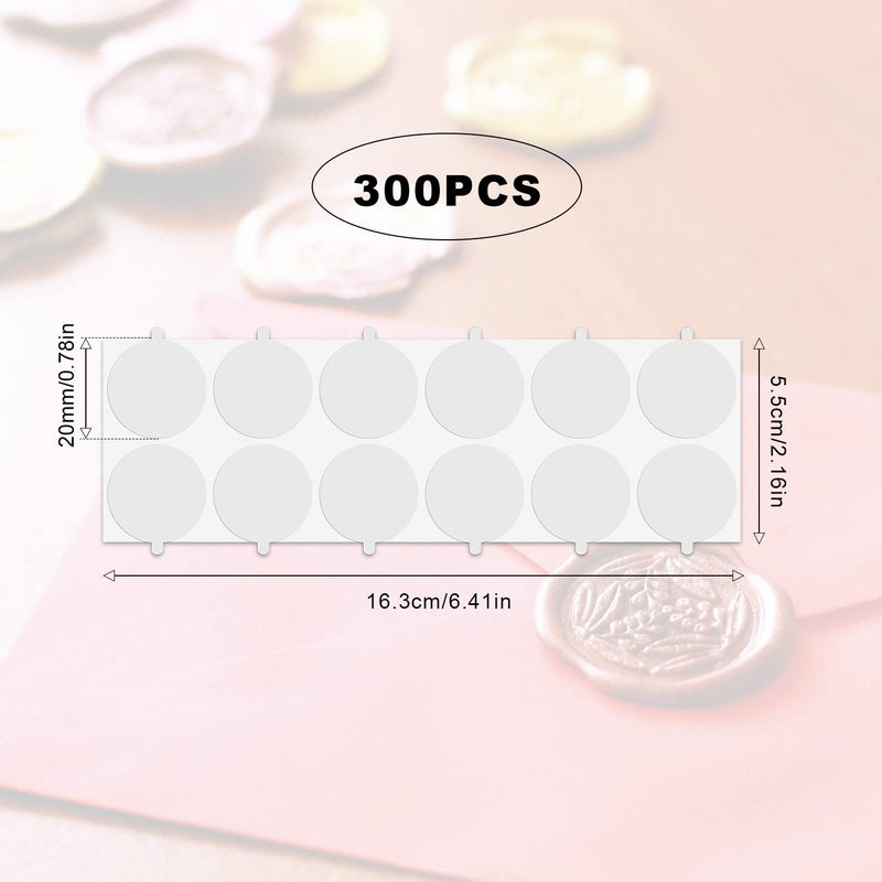 300pcs Large Double Sided Adhesive Dots, 0.8 inch Strong-Adhesion Transparent Adhesive Dots Wax Seal Stickers Traceless Round Adhesive dots for DIY Craft Home Supplies