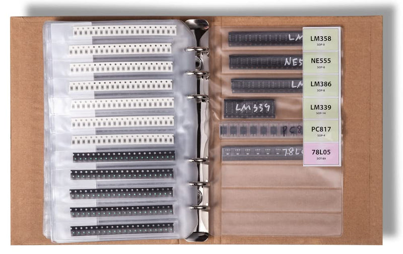 SMD 0805 Book, Resistors, Capacitors, Transistors, Diodes SMT Electronic Components Assortment - 5435 pcs 0805 SMD Book