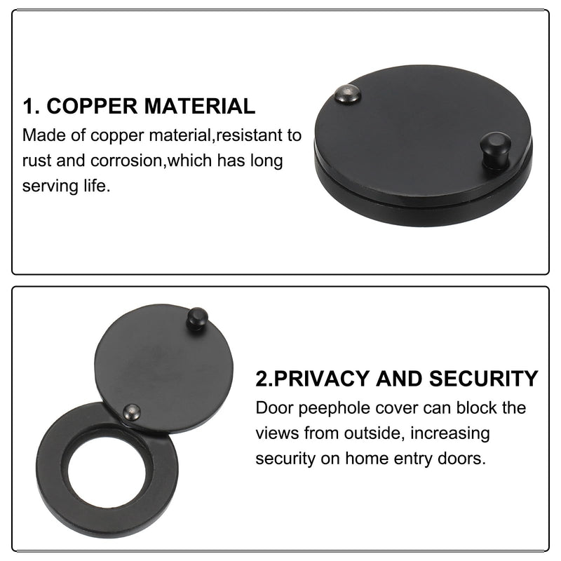 PATIKIL 5/8" Peephole Cover,Rotating Door Viewer Peephole Privacy Cover with Self-Adhesive Tool for Home Security Apartment Hotel,Matt Black 5/8" Matt Black