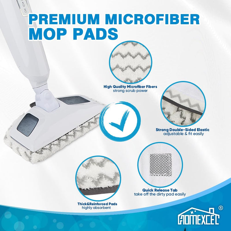 HOMEXCEL Steam Mop Replacement Pads Compatible with Bissell Powerfresh Steam Mop 1940 1806 1440 1544 Series, Model 19402 19404 19408 2685A 2075A 1940A 1940Q 1940T 1940W, Steam Mop Pads Refills, 4 Pack White