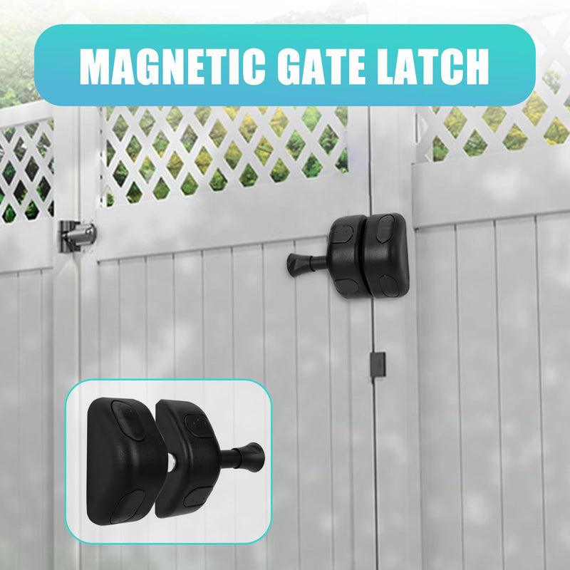 Black Magnetic Gate Latches, Fences Side Pull, Magnetic Latch for Home, Yard & Garden No key