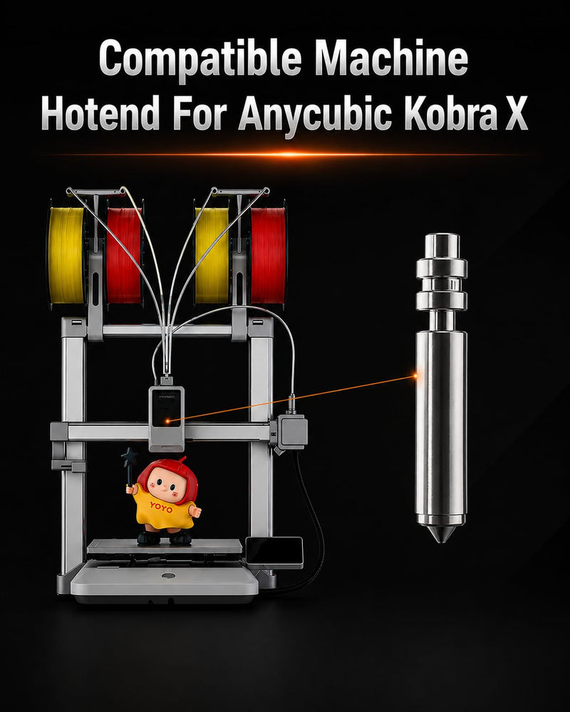 4PCS Nozzle for Kobra 4/Kobra X, 0.4MM 0.4MM 0.4MM 0.4MM Hardened Steel Integrated Nozzles kit, Quick-Swap Hotend kit with 4 Silicone Socks and 3 Cleaning Brushes