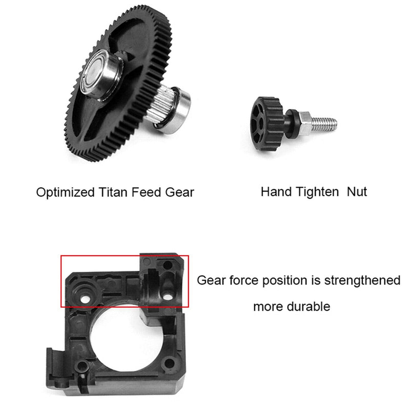Titan Extruder, 3D Printer Stock Feeder Compatible with V6 Hotend J-Head, CR10,Ender 3 Series Mega S X Series,1.75mm Filament. Titan Extruder